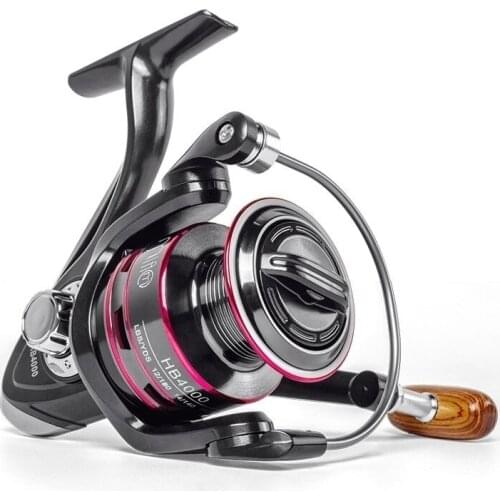 HB 500-7000 Series Fishing Reel Metal Spool Spinning Reel 8KG Max Drag Stainless Steel Handle Line Steel Handle Fishing Wheel