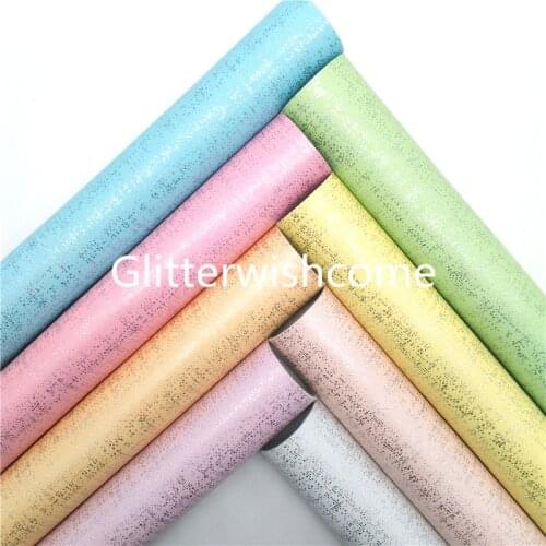 Glitterwishcome Pastel Colors Iridescent Synthetic Leather Faux Fabric Sheets for Accessories Bows DIY 21X29CM GM1061B
