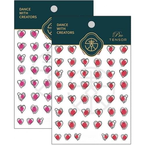 Tremble Heart Style Nail Sticker Ultra Thin Colorful Heart Cute Image Nail Patches Back Glue 3D Nail Art Decoration for Manicure