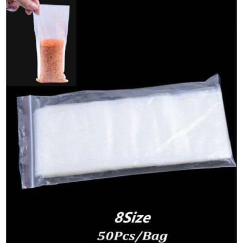 50 Pcs/Bag Multiple Sizes Water Dissolving PVA Bags Carp Fishing Material Tackle Quick Water Soluble Solid Bait Bags 8 Size