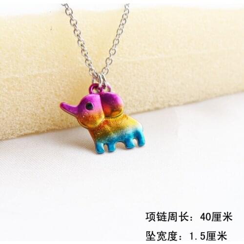 Timlee N005 New Delicate Dropping Glaze Animal Cute Cartoon Little Elephant Pendant Metal Necklaces Fashion Jewelry Wholesale