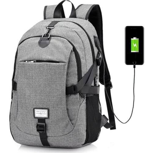 New Backpack Men USB Charging Travel Backpacks Headphone Hole Daypack for women Laptop Rucksack Large Capacity Casual Style Bag