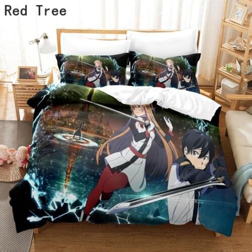 Anime Sword Art Online Bedding Sets US/Europe/UK/AU Size Quilt Bed Linen Duvet Cover Pillow Case 2-3 Pieces Adult Children Gifts