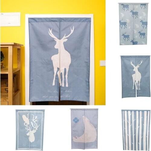 Nordic Style Home Cotton Linen Fabric Curtain Bedroom Kitchen Hanging Partition Half Door Curtain Blackout Curtain