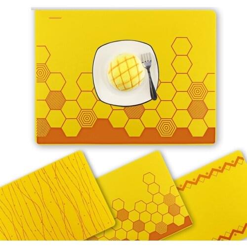 Silicone Table Placemat Premium Heat Resistant Drying Insulation Table Mat Pot Mat Square Cartoon Kitchen Placemat Accessories