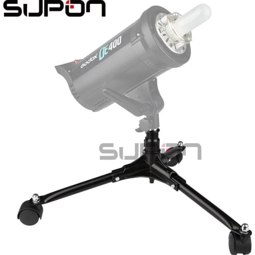 SUPON In Stock! Flash Light Flood Stand 20cm Folding base Roller Photography studio LED Triopod with Roller