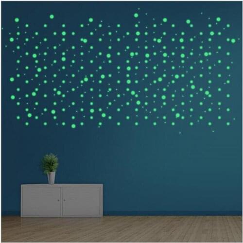 407 dots luminous WALL stickers removable ROOM DECORATION bedroom bedside cartoon decorative wall stickers FOR childrens room