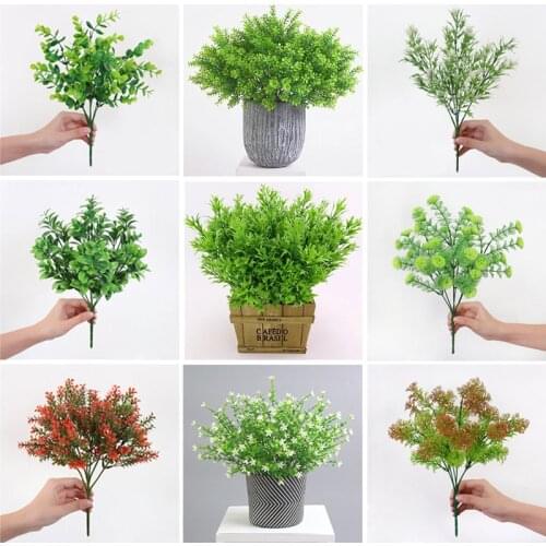 Eucalyptus Grass Artificial Plants For Home Decor Wedding Garden Outdoor Decoration Fake Greenery Artificial Flowers Hot Sale