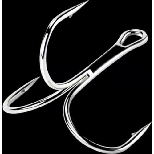 50 pcs Fishing Hook Treble Hooks High Carbon Treble Hooks Super Sharp Size 1#-16# Triple Barbed Steel Fish Hook Anchor Hook