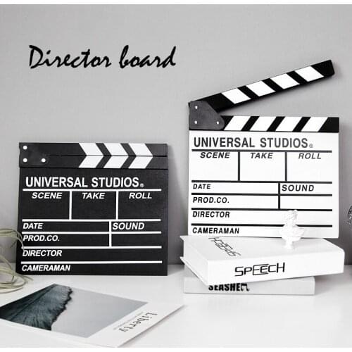 [VIP] Old Time Memory Nordic MDF Clapper Board Nostalgic Decorations Director Movie Clapper Bar Counter Props Furnishings