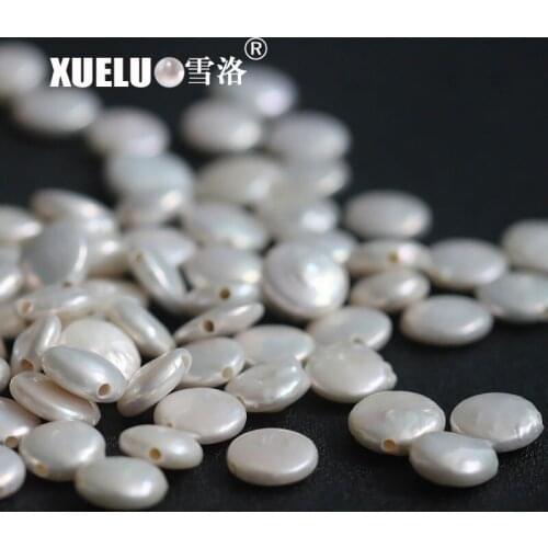 XUELUO 20pcs/pack 13-14mm Good Quality Baroque Coin Genuine Freshwater Large Hole Pearl Beads Wholesale for DIY jewelry