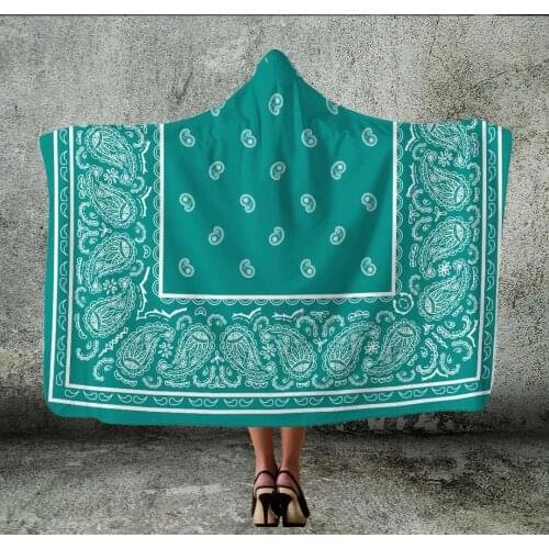 Green Bandana Blanket Hooded Blanket 3D full print Wearable Blanket Adults men women Blanket style-4