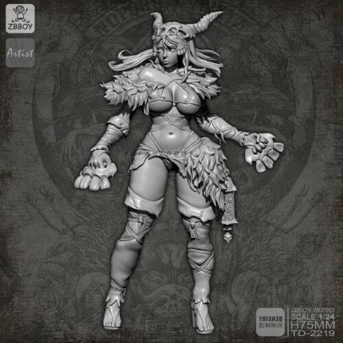 1/24 Resin model kits figure beauty colorless and self-assembled TD-2219