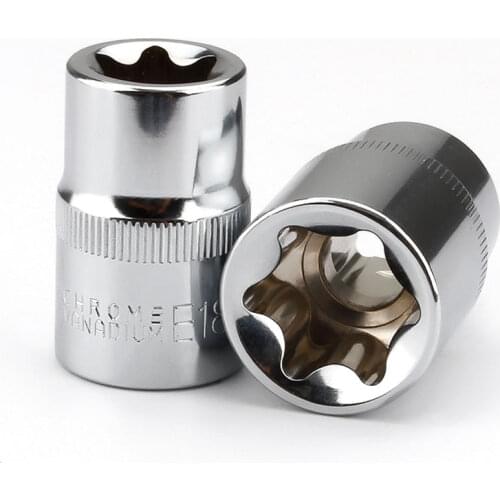 1pcs 1/2" Torx Star Socket E Type E10 E11 E12 E14 E16 E18 E20 E22 E24 Hand Repair Tools Square Hole