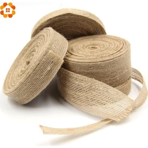 10M/Lot Jute Burlap Rolls Hessian Ribbon Lace Rustic Vintage For Home Garden Wedding Decoration DIY Ornament Burlap Supplies