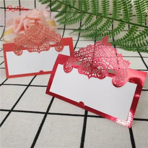 100pcsr Laser Cut Place Cards Wedding Name Cards For Wedding Party Table Decoration Wedding Decoration Seat paper card 7ZSH935