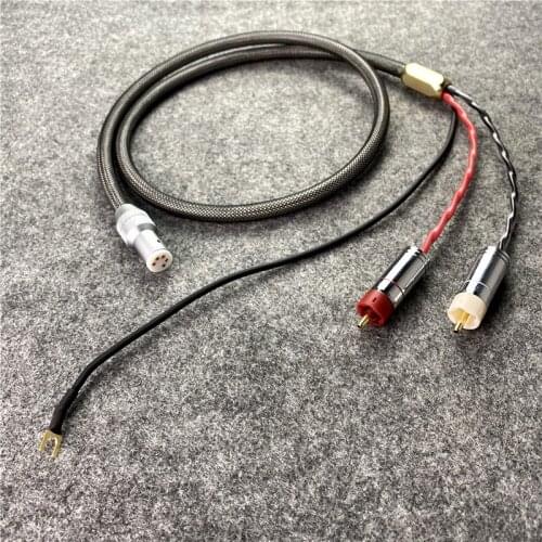 2 RCA To 5 Pin XLR Female Cable with Ground Wire LP Vinyl Record Tonearm Cables
