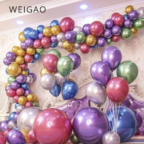 20pcs 5inch Metal Color Latex Balloons Chrome Metallic Colors Helium Air Balls Globos Birthday Party Wedding Decoration Supplies