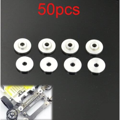 50PCS 15110 Aluminum Alloy Gasket Convex/Flat Washer 2x8mm Guide Roller Spacer Wide Filler for RC Tamiya Mini 4WD Car