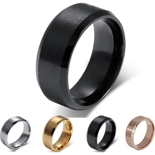 8mm Mens Womens Fashion Titanium Steel Polished Band Ring Wedding Jewelry Unisex Ring Beauty For Wedding Party Jewelry Ring