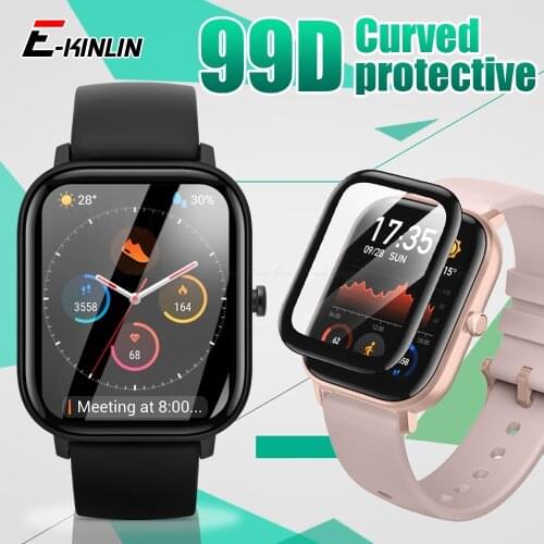 99D Soft Protective Film For Amazfit Smart Watch GTS 2 BiP S Lite 1S Watches Full Cover Screen Protector Not Tempered Glass