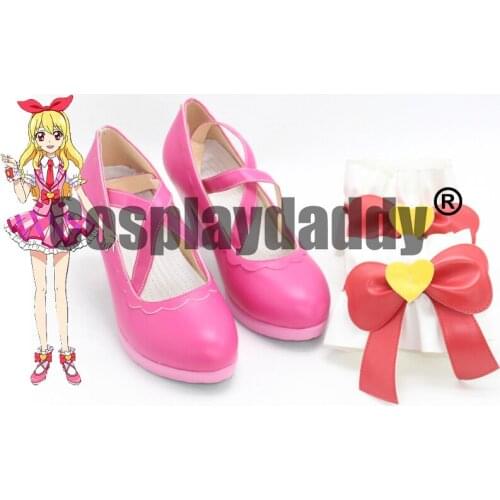 Aikatsu! Starlight Academy School Soleil Ichigo Hoshimiya Cosplay Cross Strap Heel Pumps Shoes X002