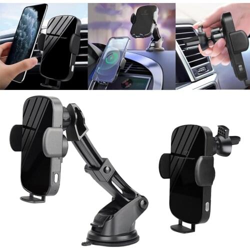 Automatic Clamping 15W Fast Car Wireless Charger for Samsung S20 S10 Phone Infrared Sensor Phone Holder Mount