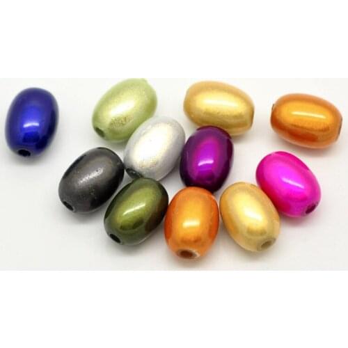 Free Shipping 100pcs Random Mixed Miracle Acrylic Oval Spacer Beads 11x8mm