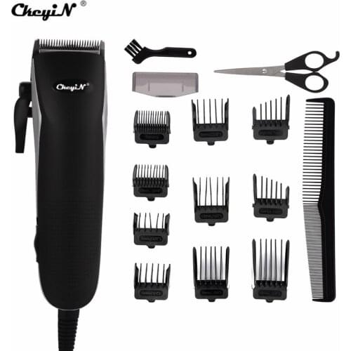 Low Noise Electric Hair Clipper Corded Hair Trimmer Professional Barbershop Haircutter Kids Hair Cutting Machine 1.5-25mm Combs