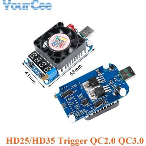HD25 HD35 Trigger QC2.0 QC3.0 AFC FCP Electronic USB Load Resistor Discharge Battery Test Adjustable Current Voltage
