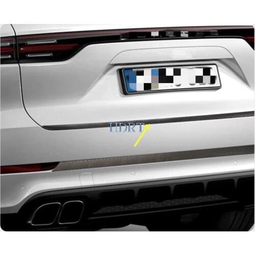 Carbon fibre/abs chrome Rear Trunk Lid Tailgate Door Cover Trim 1pcs For Porsche Cayenne 2018 2019 2020 2021