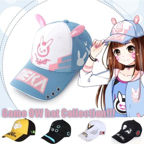 Game OW D.VA/Mercy/Reaper/Genji/Lucio all Heros Hat Cosplay Cap Summer Animation