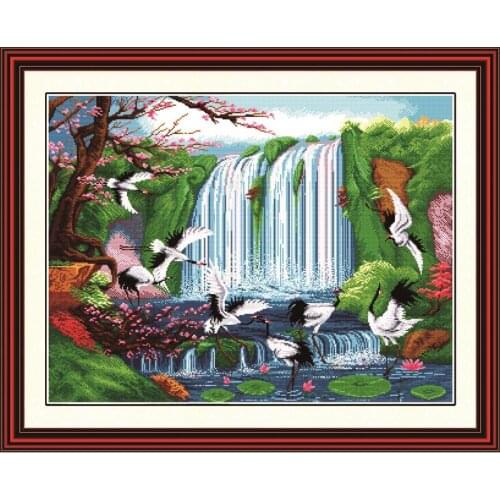 Joy Sunday Fairyland On Earth Chinese Print Pattern Cross Stitch Diy 14CT Embroidered Needlework Set Counting Pattern on Canvas