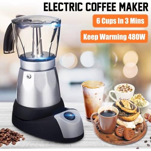 480W 220V Espresso Italian Mocha Maker Coffee Percolators Electric Moka Pot EU Plug Portable Electric Coffee Maker
