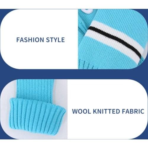3 pcs Golf Club Cover Washable Knitted Protective Sleeve Beautiful Creative Sky Blue Fur Ball Cap Set Protect Club Golf Accessor