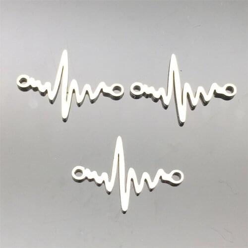 Strong Heart Beat Pendant Jewelry Steel 5pcs Crazy Heart Beats Handmake Jewelry Design connector Body Jewelry Making Findings