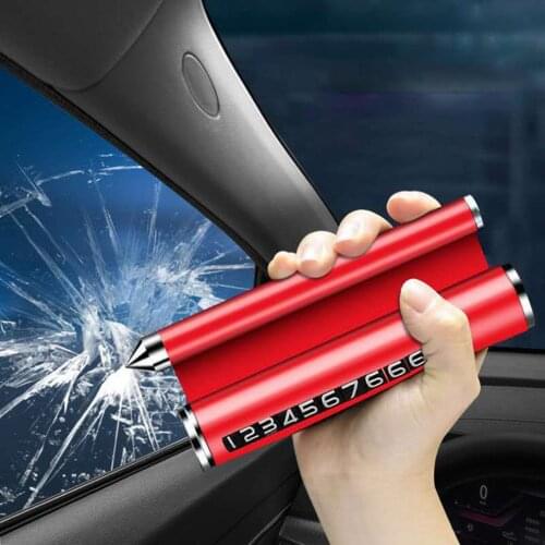 Multifunctional Car Temporary Parking Card Car Window Safety Hammer Breaker Phone Holder Car Interior Accessories