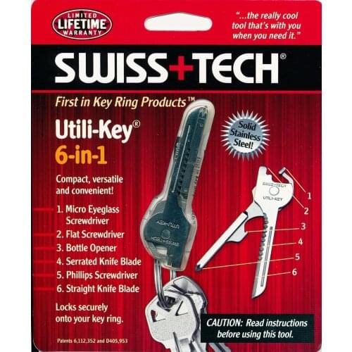 EDC Multi Tool 6 in 1 Stainless Steel Utili-Key Key Ring Chain Pendant Pocket Cutter Mini knife unboxing knife Screwdriver