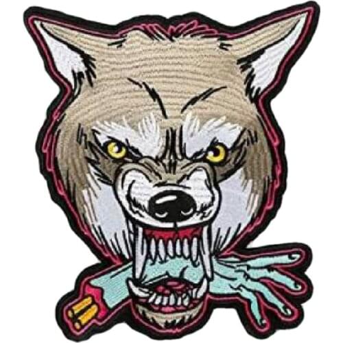 Wolf Patch Iron on/Sew on Patches Motorcycle Bicker Rocker Rider Backpack Patches Cool Style Embroidered for Jackets