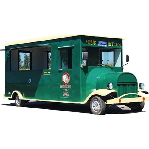 Retro 5m Catering Mobile Food Truck Fast Food Caravan Trailer Hot Dog Ice Cream Cart