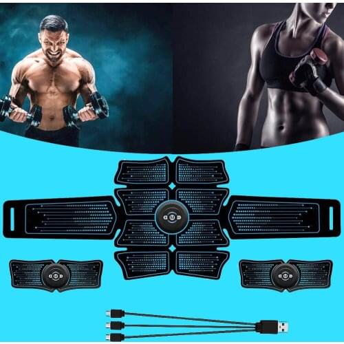 Rechargeable EMS ABS Abdominal Muscle Stimulator Trainer Electrostimulation Fitness Massager Home Gym itness Equipment Women Men