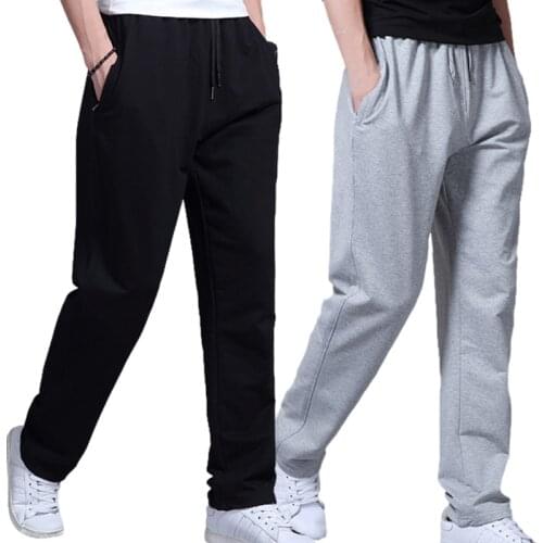 Casual Sports Tracksuit Pants Joggers Men Sweatpants Sportswear Loose Straight Leg Pants Thin Trousers 5XL Mens Jogging Bottoms