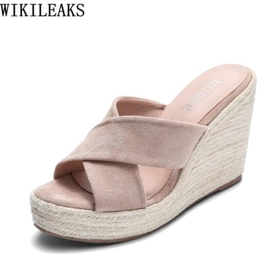 Slippers Women Summer 2021 Woman Slippers Wedges Shoes for Women High Heels Woman Pumps Ladies Slippers Platform Shoes Chaussure