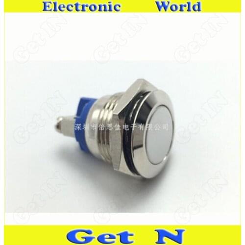 5pcs 16mm Tact Switches Buttons Self Locking Metal Resets Waterproof Switches with Screw no Light for Car Start Switch