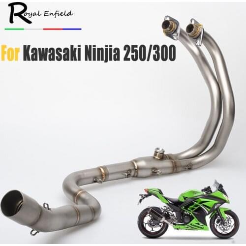 Ninja250/300 Slip-on Exhaust Headers Front Link Pipe Elbow Down Pipe Round 51mm for Kawasaki Ninja250 ninja300 2013-2016