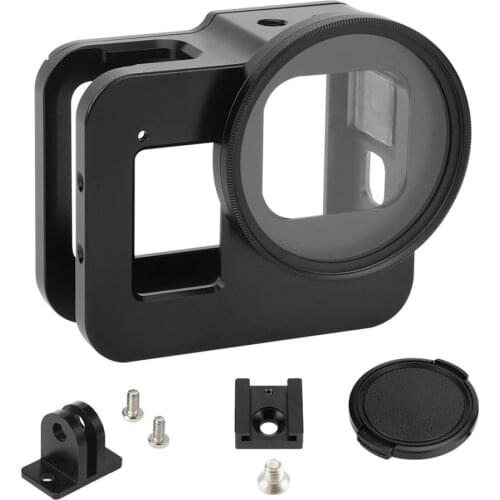 Aluminum Alloy Protective Case for GoPro Hero 8 Black Metal Case Frame Cage + UV Lens Filter for Go Pro 8 Camera Accessories