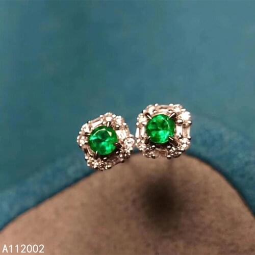 KJJEAXCMY fine jewelry natural Emerald 925 sterling silver women earrings new Ear Studs support test luxury beautiful