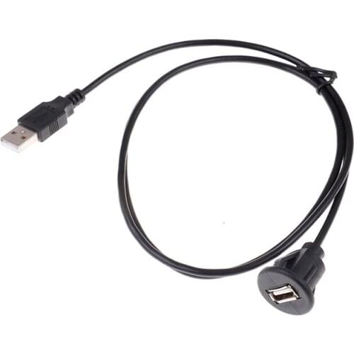 1m Car Dash Board Mount USB 2.0 Male To Female Socket Panel Extension Cable