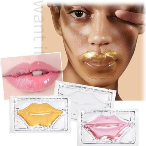 10Pcs Beauty Super Lip Plumper Pink Crystal Collagen Lip Mask Patches Moisture Essence Wrinkle Ance korean Cosmetics Skin Care