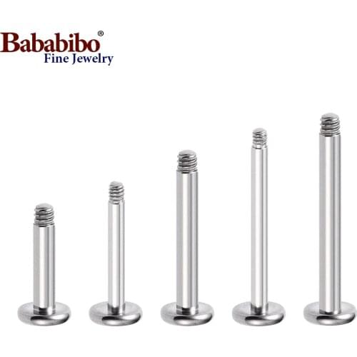10pcs/lot 4~16 mm Titanium Micro Labret Stud Stem 14G 16G Piercing Accessories Body Jewelry Parts